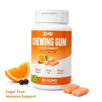 Chewing-gum pour le soutien immunitaire avec vitamine C, zinc et sureau |   Pas besoin d'eau, à mâcher à tout moment |   Chewing-gum sans sucre