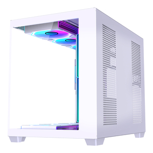 Boîtier d'ordinateur Lovingcool MATX à vue panoramique, conception à haut débit d'air, prend en charge plusieurs ventilateurs et le GPU <span class=keywords><strong>RTX</strong></span> <span class=keywords><strong>4070</strong></span>, boîtier de jeu compact - Product Image 4