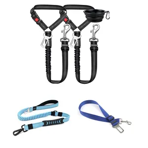 Groothandel Multifunctionele Trainingsriem Verstelbare Reflecterende Nylon Bungee Safety Pet Cat Leash Dog Autogordel