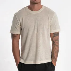 Camiseta de cânhamo para homens, camiseta de algodão eco-amigável, atacado, cânhamo/algodão orgânico, camiseta preta branca