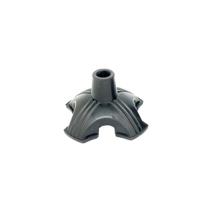 Stable Anti-Slip Small Four-Prong Rubber Cane Base Quad Foot Tip for Elderly Home Care Rehabilitation <b>Walking</b> Stick - Product Image 1