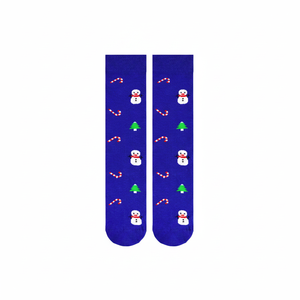 Breathable Floral Ankle Socks <b>Snowman</b> Sugar Cane Pattern Knitted Spandex for Casual Daily Use Winter Season One Fits All Body - Product Image 4