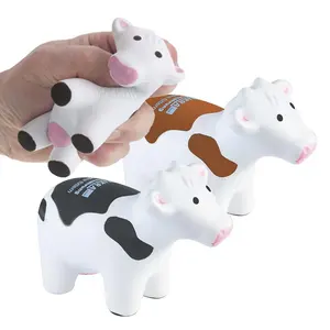 Фирменный логотип, напечатанный на заказ, стресс-шар в форме сельскохозяйственных животных, молочный корова, стресс-шар