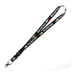 Nhà Máy Bán buôn palestin cờ Keychain dây buộc, đen trắng thiết kế Reversible ID dây buộc cho chìa khóa - Product Image 2