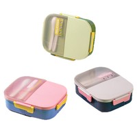 Boîte à lunch compartimentée à quatre sections avec gobelet, compatible micro-ondes, qualité alimentaire, pour étudiants
