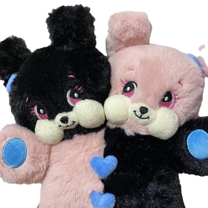 Conejo de peluche personalizado, con doble cabeza conejo de pascua, conejo de peluche con bordado