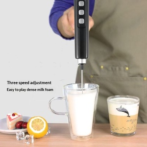 Mousseur à lait rechargeable portatif avec 3 fouets amovibles en acier inoxydable, 3 vitesses réglables, mélangeur de boissons, <span class=keywords><strong>fouet</strong></span> pour café - Product Image 3