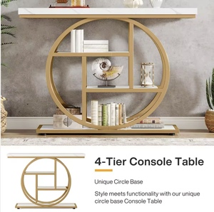 Consolle Industriale FYZK Dorata 41 Pollici con Base Circolare in Metallo a 4 Livelli, Arredamento per Ingresso, Direttamente dalla Fabbrica - Product Image 5