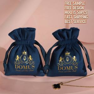 Custom Logo Bedrukt Klein Fluwelen Cadeau Sieradentas Zacht Flanellen Parfum Lippenstift Cosmetische Stof Verpakking Fluwelen Zakje - Product Image 2