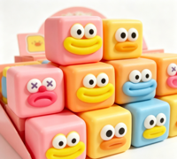 Jouet anti-stress en forme de cube à presser, motif cochon et canard, jouet amusant et moelleux pour enfants