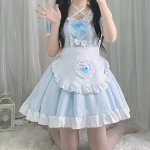 Disfraz de Sirvienta Lolita Original para Mujer Adulta, Vestido de Anime Dulce, Delantal con Volantes Kawaii, Lazo, Mangas Abullonadas, Disfraz de Cosplay - Product Image 5