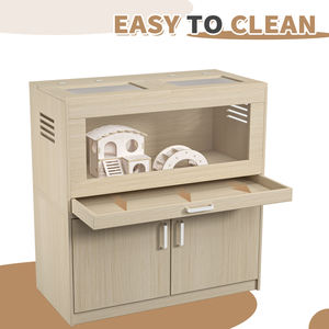 Cage pour <span class=keywords><strong>hamster</strong></span>, cage à rat en bois avec armoire de rangement indépendante, maison pour chinchilla (31.50 "L X 15.75" W X 32.28 "H) - Product Image 4