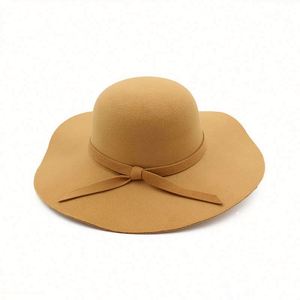 Sombreros Fedora de Fieltro de Ala Ancha, Color Sólido, Casuales, Económicos, para Mujer, Invierno - Product Image 6