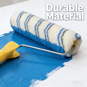 Industrial-grade 18mm Flocked <b>Paint</b> Roller Brush - Handheld Tool with Steel <b>Frame</b> for Concrete, Steel and Various Other Surfaces - Product Image 1