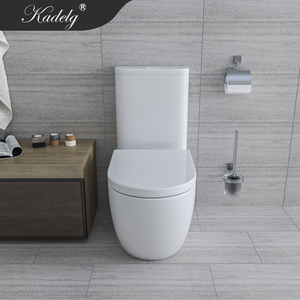 Inodoro Moderno de Dos Piezas <span class=keywords><strong>Sanitas</strong></span> Para Casa De Banho, Montado en el Suelo, con Doble Descarga de 3/4.5L, Cerámica Blanca, Sifón en P y Asiento con Cierre Suave - Product Image 4