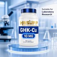 Capsules de peptides de cuivre GHK-CU haute puissance, pureté de 99 %, dosage réglable de 250 mcg à 100 mg, certificat d'authenticité (COA) disponible par lots
