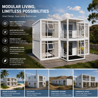 Villa Modulaire Préfabriquée en Conteneurs, 2 Étages, Structure en Acier, Maison d'Hôtes pour Complexes Hôteliers, Fermes, Locations de Jardin