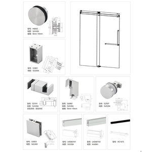Porte de douche coulissante en verre sans cadre en acier inoxydable moderne de luxe, paroi de douche pour salle de bain <span class=keywords><strong>d</strong></span>'hôtel en coin - Product Image 2