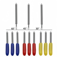 Cuchilla de Carburo de Tungsteno para Cortadora de Vinilo, Cuchilla de Corte de 30/45/60 Grados para Plotter Roland, Mimaki, Graphtec