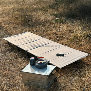 Lit <span class=keywords><strong>de</strong></span> camping portable pour une personne, très vendu, avec <span class=keywords><strong>sac</strong></span> <span class=keywords><strong>de</strong></span> rangement, cadre métallique confortable, lit pliant d'extérieur - Product Image 4
