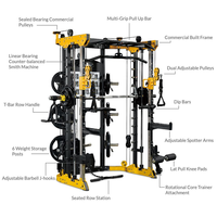 Máquina Smith Comercial Todo en Uno, Entrenador Funcional, Power Rack, Cable Crossover, Multi-Gimnasio, Gimnasio Completo, Acero de Alta Resistencia para Entrenamiento de Fuerza