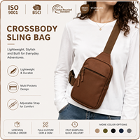 Sac bandoulière de voyage en nylon 500D avec protection RFID, sangle anti-coupure, fermeture à trois points et poche cachée pour la randonnée et le shopping (OEM)
