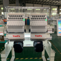 Machine à broder YunFu à 2 têtes, garantie de 2 ans, automatique, informatisée, 1200 tr/min, haute précision