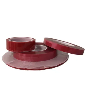Nastro adesivo con pellicola in poliestere a doppio lato trasparente per animali domestici con pellicola rossa