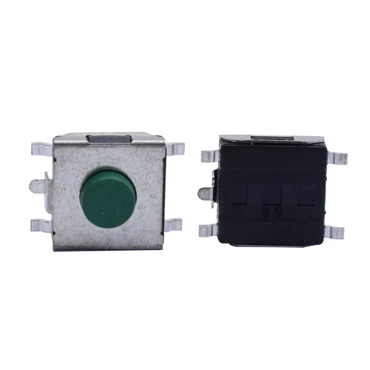 hot sale TS6631PA 6*6mm tact switch SMD 4 pin green push button tactile switch 12V B3SN-3012P