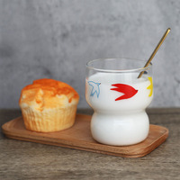 Tasse à eau, jus ou thé en verre en forme d'oiseau, résistante à la chaleur et aux hautes températures, utilisable au micro-ondes, design moderne, simple paroi