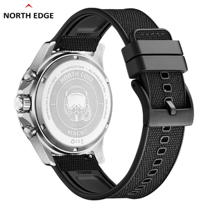 Orologio da Uomo North Edge Mach2 Sportivo in Acciaio Inossidabile Elettronico Cronografo a Tre Occhi con Lancette Ricarica Solare Impermeabile - Product Image 2