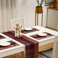 Chemin de table en vinyle de luxe lavable, ensemble de sets de table en PVC pour table de cuisine et de salle à manger
