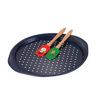 Moule à gâteau rond antiadhésif de qualité alimentaire, outil de cuisson personnalisé 0.6mm, moule à pizza avec trous, plateau de four à pain, moule à pain rond