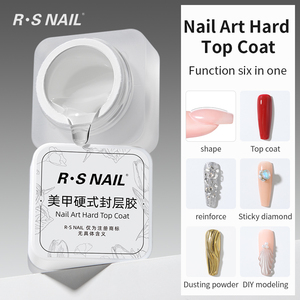 RS Nail 5g Hard Top Coat Super Shine 6 en 1 Multifuncional, Alta Viscosidad y Dureza, Esmalte <span class=keywords><strong>de</strong></span> <span class=keywords><strong>Uñas</strong></span> en Gel Sin Necesidad <span class=keywords><strong>de</strong></span> Limpiar - Product Image 1