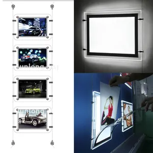 Custom Crystal Led Frames Illuminated Light Box Hanging Real Estate Agent Window Display Acrylic LED Light Box