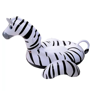 Flotteur de piscine gonflable géant en forme de zèbre à monter avec poignées Porte-gobelet PVC Raft de détente aquatique Île Jouet de natation pour adultes et enfants - Product Image 4