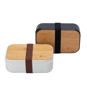 Original Design BPA free single tier large capacity 1000ml lunch box with bamboo lid lunch box kids bento lunch box with cutlery