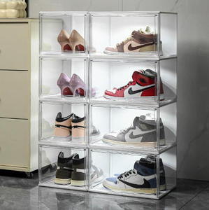 Spring Sgin Transparente Led Shoe Box clear Pmma Men Sneaker yeezy <span class=keywords><strong>Nike</strong></span> Display Cases Caja de zapatos de acrílico con luz Led - Product Image 5