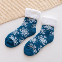 Chaussettes d'hiver douillettes et chaudes en peluche pour femme, épaisses, antidérapantes, doublées polaire, style chaussettes de nuit