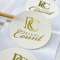 Autocollant décoratif rond personnalisé en feuille d'or, autocollant en papier artistique gaufré, autocollant de sceau cadeau pour boîte de cosmétiques ou de vin