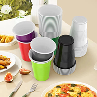 Gobelets de fête jetables en plastique rouge Hongda HD-500 avec logo personnalisé et design bicolore