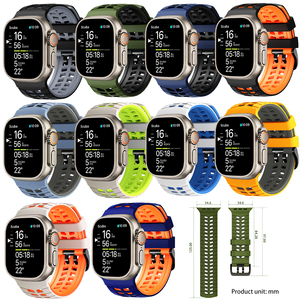 Correa de Silicona Transpirable para <span class=keywords><strong>Apple</strong></span> <span class=keywords><strong>Watch</strong></span> Band Ultra 3 2 49mm 46mm 44mm <span class=keywords><strong>45mm</strong></span> para Iwatch Series 11 10 9 <span class=keywords><strong>8</strong></span> 7 6 SE3 Brazalete para Hombre - Product Image 2