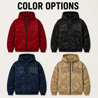 IKDEER Sweat à capuche zippé personnalisé avec imprimé effet craquelé en coton épais pour marque streetwear, commande en gros