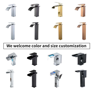 Hiện Đại Lỗ Duy Nhất <span class=keywords><strong>LED</strong></span> Thép Không Gỉ Phòng Tắm Bồn Rửa Vòi Nước Thác Vanity Vòi 3 Màu Sắc Ánh Sáng Thay Đổi Duy Nhất Xử Lý Màu Đen - Product Image 4