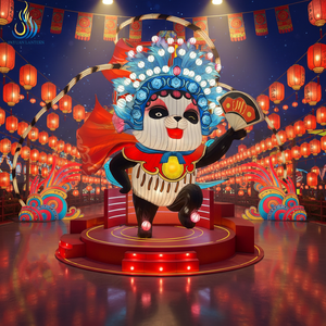 Linterna de Seda Gigante Personalizada con Forma de Panda 3D, Disfraz de la Ópera de Sichuan con Luces LED para Graduación, <span class=keywords><strong>A</strong></span>ño Nuevo Chino, Festival, Mercado Nocturno - Product Image 6