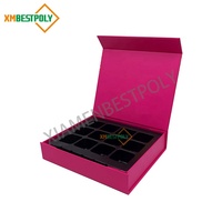 Boîte cadeau en carton pliable de luxe personnalisée de 12 chocolats avec couvercle à fermeture magnétique pour truffes, bonbons, emballages en papier