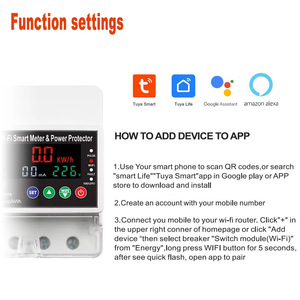 Tuya Smart Wi-Fi Energy Meter 1-100A Single Phase Color Screen Power Protector With Overload Protection For Home Use - Product Image 1