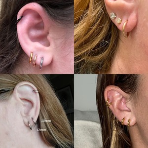 Aros de Acero Inoxidable Tipo Huggies de 10/12/14/16/18/20 mm, Aros Redondos Clásicos Minimalistas Multicolores, Joyería para Hombre y Mujer, Regalos - Product Image 6