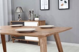 Mesa de Comedor y Sillas de Madera Pura Japonesa, Combinación Rectangular, Mesa Pequeña y Sencilla para Familias - Product Image 6