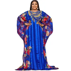 ZIYA A05S42 African Kaftan Chiffon Printed With Inner Rhinestone Luxury Muslim Dress